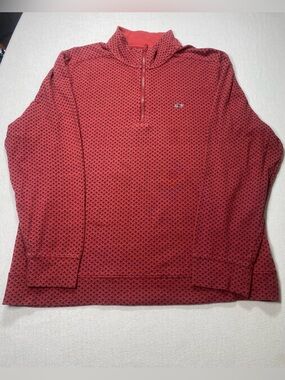 Vineyard Vines Red Micro-Pattern Quarter-Zip Pullover